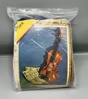 Vintage Columbia Minerva Designer Needlepoint Kit #1489 Violin Open Unworked