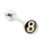 14G 8 Logo Surgical Steel Tongue Rings Barbell Piercing 15mm Sold Individually