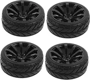 Toy Car Wheel Set Pcs Replacement Tires for Rc Cars Easy Assembly Construction Safe for Teens Black