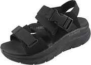 [Skechers] Women's Deluxe Walker Coolline D'LUX Walker - Cool Lines BBK BBK Sandals