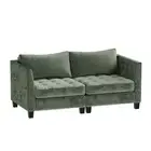 Ufurniture 2 Seater Sofa Chenille Modular Lounge Couch with Large Cushion Green
