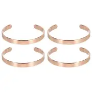 4pcs Bracelet Blanks, Rose Gold Blank Titanium Steel Tag DIY Engraving 2.8x0.31"