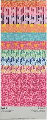 Origami Folk Art 10 Patterns 4 5/8" 40 Sheets