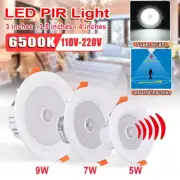 Round PIR Sensor Motion LED Downlight Night Light Recessed Ceiling Spot Lamp