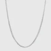 925 Sterling Silver Cuban Link Chain Necklace 4mm Mens Rhodium Plated Miami Curb