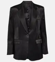 [Nili Lotan] Nili Lotan Boyfriend silk charmeuse blazer AU 6 black