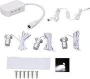 Topyond Mini LED Spot Lights, 5V USB Powered with 1 3 Dimmable Settings, Compact Showcase Display Light for Jewelry and Small Cabinets, Indoor Mini Spotlight Fixture (Warm Light)