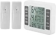 MUNEFE Wireless Digital Refrigerator Thermometer, Audible Alarm, Dual Sensor, Battery Operated, Easy to Read Display