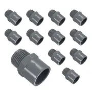 12 Pcs Union PVC Pipe Fitting 1/2" Male Adapter Thread Connector, Grey