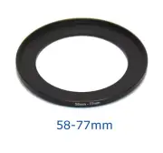 Lens filter adapter ring 58-77mm step-up DSLR Nikon Canon universal professional