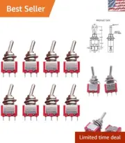 Premium 8-Pack 3 Terminal ON/OFF/ON Mini Toggle Switch - Metal Construction