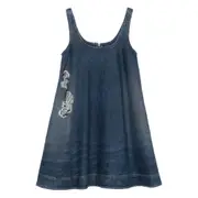 [Simone Rocha] Simone Rocha Distressed-effect Denim Mini Dress 8 UK BLUE