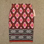 Sequin Hearts Skirt Medium Knee Length Unlined Pull On Pencil New