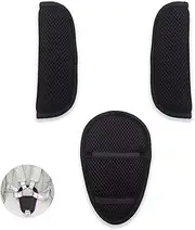 3 Pack Car Seat Strap Covers and Crotch Pad Combo for Baby Stroller, Soft Seat Belt Strap Covers Universal for Newborns Infants Kids Child, Pushchair Seat Belt Covers(Black)