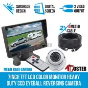 For Caravan 4 PIN Rear View System 7" Monitor 12V/24V Dome Reversing CCD Camera