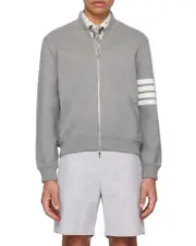 Thom Browne Crab Gem Icon Zip-Up Jacket 2,3,4,5 light gray