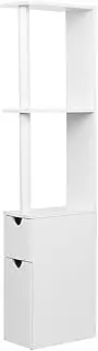 [Artiss] Bathroom Storage Cabinet, 118cm Height Cupboard Side Table Corner Shelf Wall Over Toilet Roll Storages Cabinets Unit Home Furniture Organiser Accessories, with Magnetic Doors Space Saving White