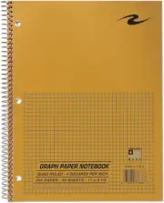 Wirebound Lab Notebook, 4X4 Grid Ruled, 11" X 8.5", 50 Sheets of 20 Lb. White Pa