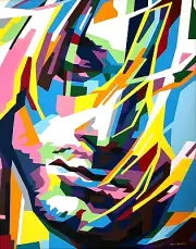 Kurt Cobain original modern Nirvana pop art abstract acrylic painting on canvas