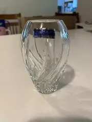 Waterford Marquis Crystal 4.5” Bud Mini Vase Signed Made in Poland Clear Swirl