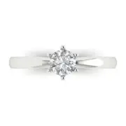 14K White Gold Solitaire Promise Ring, 0.5 ct Round Cut Simulated Diamond