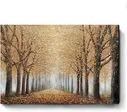 amatop Tree Wall Art for Living Room Hand-Painted Forest Oil Painting Framed Grove Artwork Autumn Landscape Canvas Picture for Living Room Bedroom Home Decorations Wall Decor Large 36"x24"