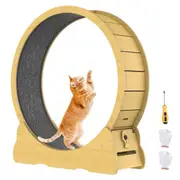 Advwin Cat Exercise Wheel Cat Running Wheel Wooden Cat Treadmill Scratcher Board