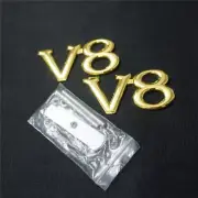 Golden V8 Chrome Metal Grille Emblem + Sticker Decal Badge 3D Limited Gold Turbo (for: Peugeot)