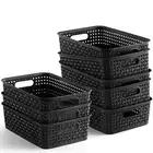 8 Pack Plastic Storage Baskets - Small Pantry Organization and Storage Bins...