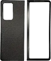 LICHIFIT Leather Phone Case for Samsung Galaxy Z Fold 2 5G, Carbon Fiber Texture Leather Anti-Drop Protective Shell Cover