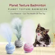 AU Pet Starry With Feather Toy Ball Toss Cat Interactive Play Relieve Boredom