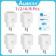 1-8Pcs Ewelink Wifi Smart Plug 20A Sockets Power Smart Socket Alexa Google