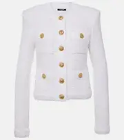 [Balmain] Balmain Miami tweed jacket UK 18 white