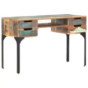 Retro Writing Desk With 4 Drawers Solid Reclaimed Wood Decorative Console Table