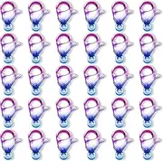 [NILLOS] Lobster Claw Clasps, 30 PCS Rainbow Color Stainless Steel Jewelry Clasps Connector Kit for DIY Bracelet, Jewelry Making Findings (12 mm/0.47 in)