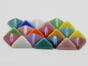 100 Mixed Color Triangle Pyramid Flatback Glass Cabochon Ceramic Half Pearl 10mm