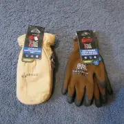 Kinco Set 2 Kids Medium Chopper Thermal Leather Frost Breaker Knit Gloves Warm