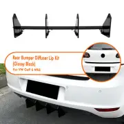 Rear Bumper Diffuser Lip Body Kit Guard For Volkswagen Golf 6 MK6 Glossy Black