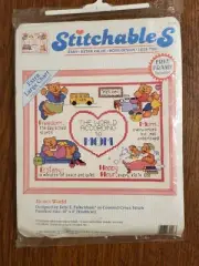 1992 DIMENSIONS STITCHABLES KIT #72118 MOM'S WORLD COUNTED CROSS STITCH W/ FRAME