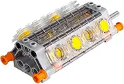 TEESE 55pcs Crankshaft-Engine-Accessories-Kit with Connecting-Rod-Cylinder- Head, Compatible with Technic-Parts, for MOC Technic-Project-Bulk-Blocks(Random Color)