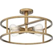 Ashley Harbour Loring 4-Light 10.5-in Aged Brass Incandescent Semi-flush Mount