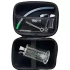 4.7" Pyrex Glass Bong Smoking Water Pipe Portable Hookah Bubbler W/TOOL BOX