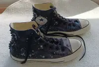 在飛比找Yahoo!奇摩拍賣優惠-24 / 37.5 converse 藍色星空復古鉚釘高筒鞋