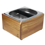 Acacia Wood Espresso Knock Box, Large Capacity with Stainless Steel Interior,...