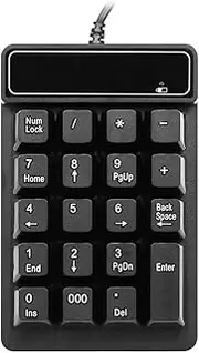 USB Wired Numeric Keypad Mechanical Feel Number Pad Keyboard 19 Keys Water-proof for Laptop Desktop PC Notebook Black