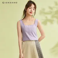 在飛比找蝦皮購物優惠-Giordano WOMEN 方領純色羅紋無袖背心 1332