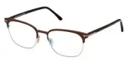TOM FORD FT5799-B/V 049 53 Browline Matte Dark Brown Demo Lens Men's Eyeglasses