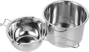 HORIALENCE 1Set Stainless Steel Double Boiler Melting Pot Set Candle Wax with Heat Resistant Handle for Chocolate Butter Soap Making and More Compact Design for Easy Use