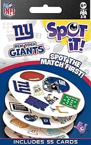 MasterPieces NFL Spot It! New York Giants Edition, Blue, 6" X 2.875" X 5.125"