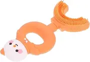 SECFOU Manual Silicone Toothbrush for Kids Portable U-shaped Toothbrush Snowman Theme
